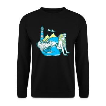 Mermaid mermaid mermaid fairy tale - Unisex Sweatshirt - black - Front - Alina (178cm) & Michal (187cm)