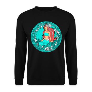 Mermaid mermaid mermaid fairy tale - Unisex Sweatshirt - black - Front - Alina (178cm) & Michal (187cm)