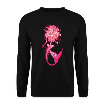 Meerjungfrau Seejungfrau Nixe Märchen - Unisex Pullover - Schwarz - Vorne - Alina (178cm) & Michal (187cm)