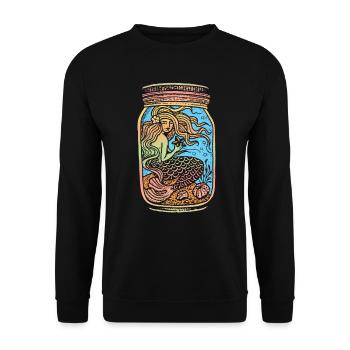 Meerjungfrau Seejungfrau Nixe Märchen - Unisex Pullover - Schwarz - Vorne - Alina (178cm) & Michal (187cm)