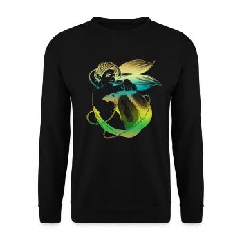 Meerjungfrau Seejungfrau Nixe Märchen - Unisex Pullover - Schwarz - Vorne - Alina (178cm) & Michal (187cm)