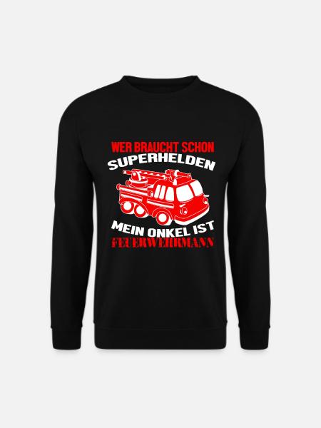 Feuerwehr Shirt · Auto Leiter · Onkel Geschenk - Unisex Pullover - Schwarz