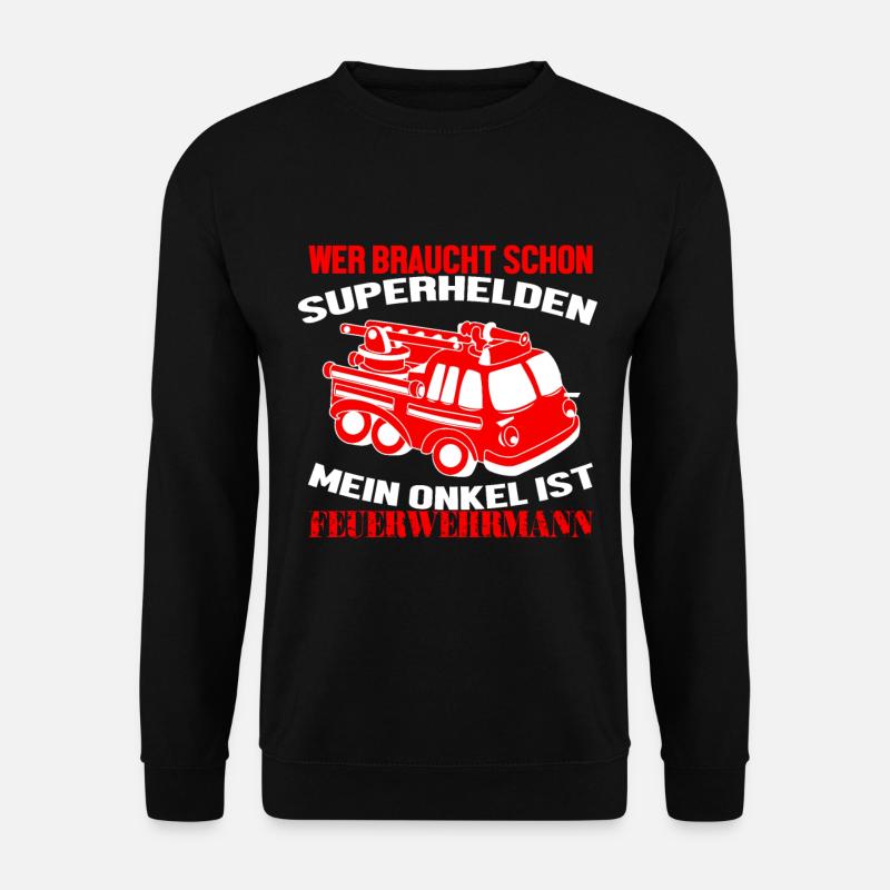 Feuerwehr Shirt · Auto Leiter · Onkel Geschenk - Unisex Pullover - Schwarz
