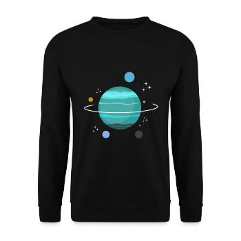 Uranus Planet Gift - Unisex Sweatshirt - black - Front - Alina (178cm) & Michal (187cm)
