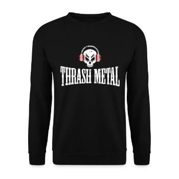 Thrash Metal Musik Geschenk - Unisex Pullover - Schwarz - Vorne - Alina (178cm) & Michal (187cm)
