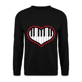 Piano Geschenk Klavier und Flügel - Unisex Pullover - Schwarz - Vorne - Alina (178cm) & Michal (187cm)