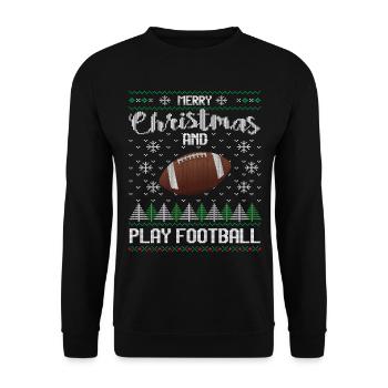 Joyeux Noël et cadeau de football américain - Sweat-shirt Unisexe - noir - Devant - Alina (178cm) & Michal (187cm)