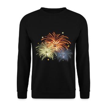 Firework New Year's Eve Gift - Unisex Sweatshirt - black - Front - Alina (178cm) & Michal (187cm)