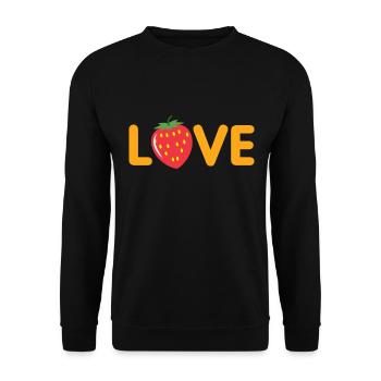Strawberries Gift Strawberry - Unisex Sweatshirt - black - Front - Alina (178cm) & Michal (187cm)