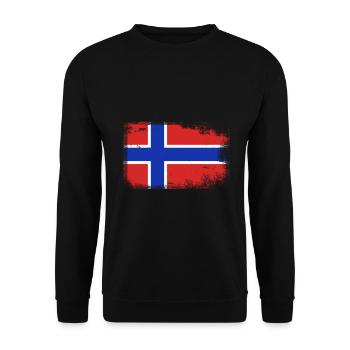 Norwegen Geschenk Fahne Karte Fjord - Unisex Pullover - Schwarz - Vorne - Alina (178cm) & Michal (187cm)