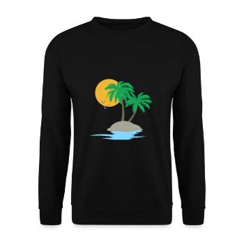 small island gift holiday travel palm beach - Unisex Sweatshirt - black - Front - Alina (178cm) & Michal (187cm)