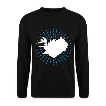Bannière de drapeau contour Islande cadeau carte - Sweat-shirt Unisexe - noir - Devant - Alina (178cm) & Michal (187cm)