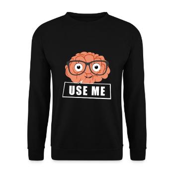 Génie cadeau cerveau lunettes nerd génie intelligent - Sweat-shirt Unisexe - noir - Devant - Alina (178cm) & Michal (187cm)