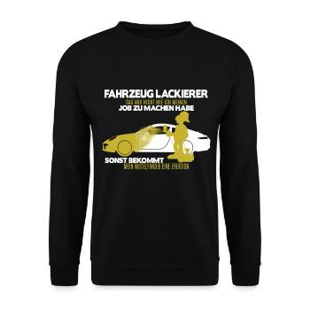 Chemise de peintre - cadeau de voiture de peintre de véhicule - Sweat-shirt Unisexe - noir - Devant - Alina (178cm) & Michal (187cm)