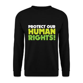 Human Rights Gift Demo Protest - Unisex Sweatshirt - black - Front - Alina (178cm) & Michal (187cm)