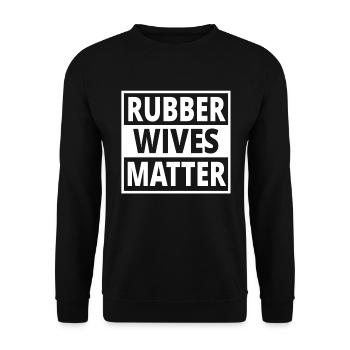 Rubber Woman Wife Rubber Doll Fun Gift Single - Unisex Sweatshirt - black - Front - Alina (178cm) & Michal (187cm)