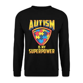 L'autisme est mon super pouvoir - Sweat-shirt Unisexe - noir - Devant - Alina (178cm) & Michal (187cm)