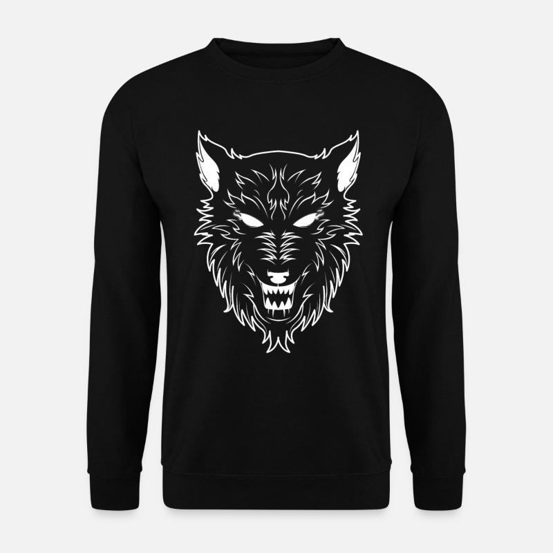 Wolf Wolf head - Unisex Sweatshirt - black
