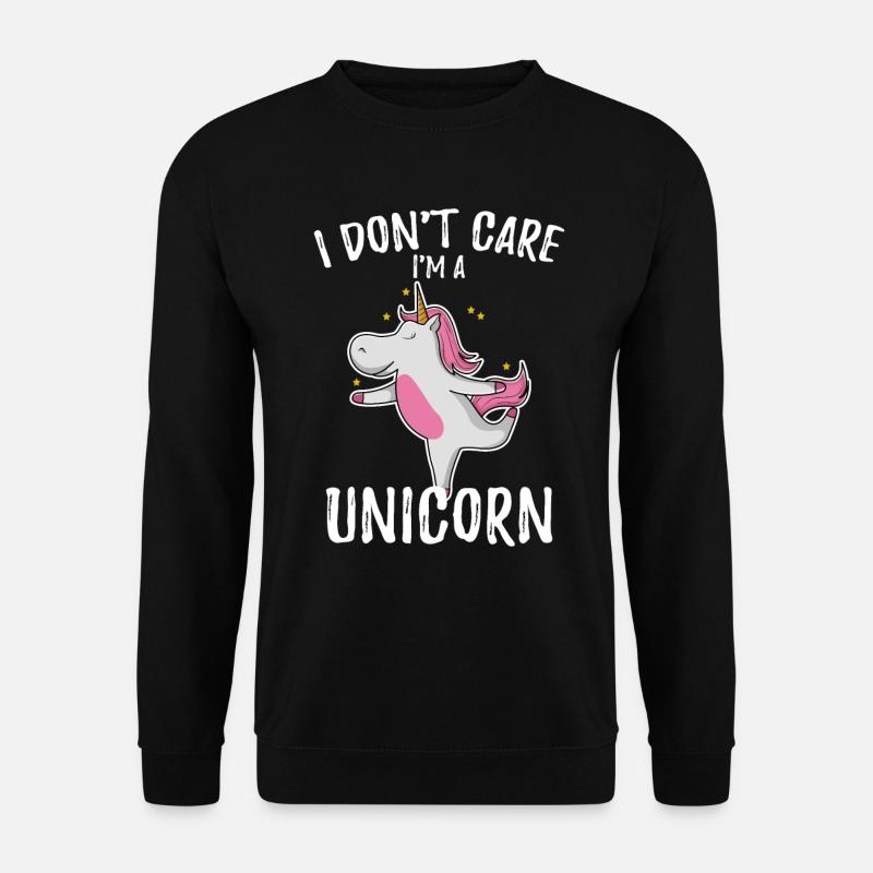 Unicorn Einhorn | I don't Care - Unisex Pullover - Schwarz