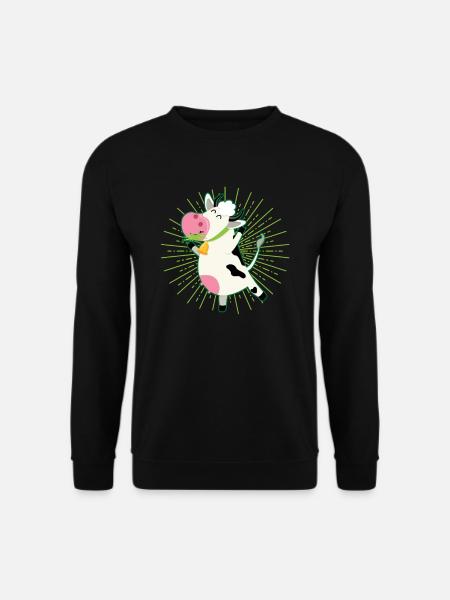 Cow grass eat cheering - Unisex Sweatshirt - black
