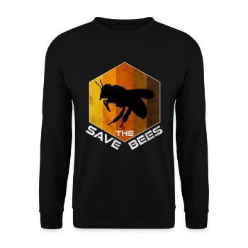 Save The Bees Save the Bees Bee T-Shirt - Unisex Sweatshirt - black - Front - Alina (178cm) & Michal (187cm)