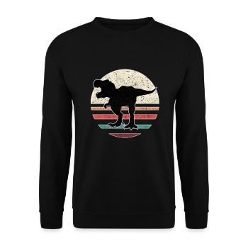 T-Rex Retro - Unisex Sweatshirt - black - Front - Alina (178cm) & Michal (187cm)