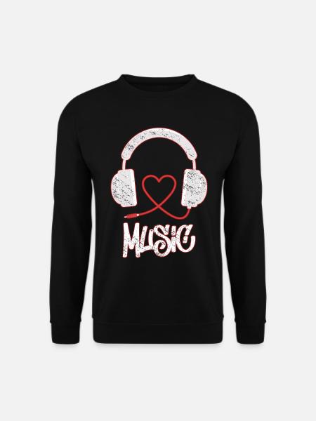 I LOVE MUSIC T-Shirt - Unisex Pullover - Schwarz