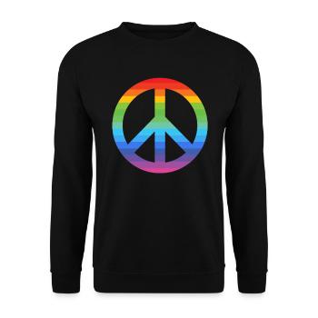 PEACE SIGN Costume hippie LGBT PRIDE - Sweat-shirt Unisexe - noir - Devant - Alina (178cm) & Michal (187cm)