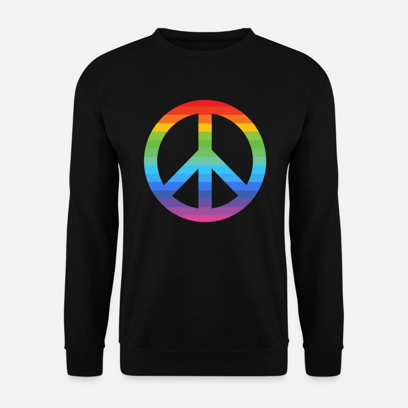 PEACE ZEICHEN LGBT PRIDE Hippie Kostüm - Unisex Pullover - Schwarz