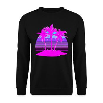 Vaporwave Aesthetics Retro Style T-Shirt - Unisex Sweatshirt - black - Front - Alina (178cm) & Michal (187cm)