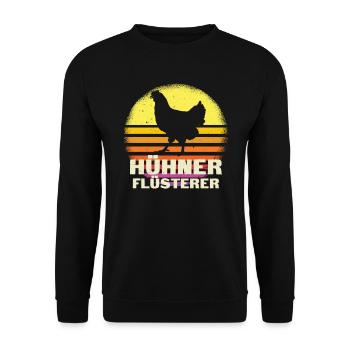 Hühner Flüsterer Hühnerflüsterer - Unisex Pullover - Schwarz - Vorne - Alina (178cm) & Michal (187cm)