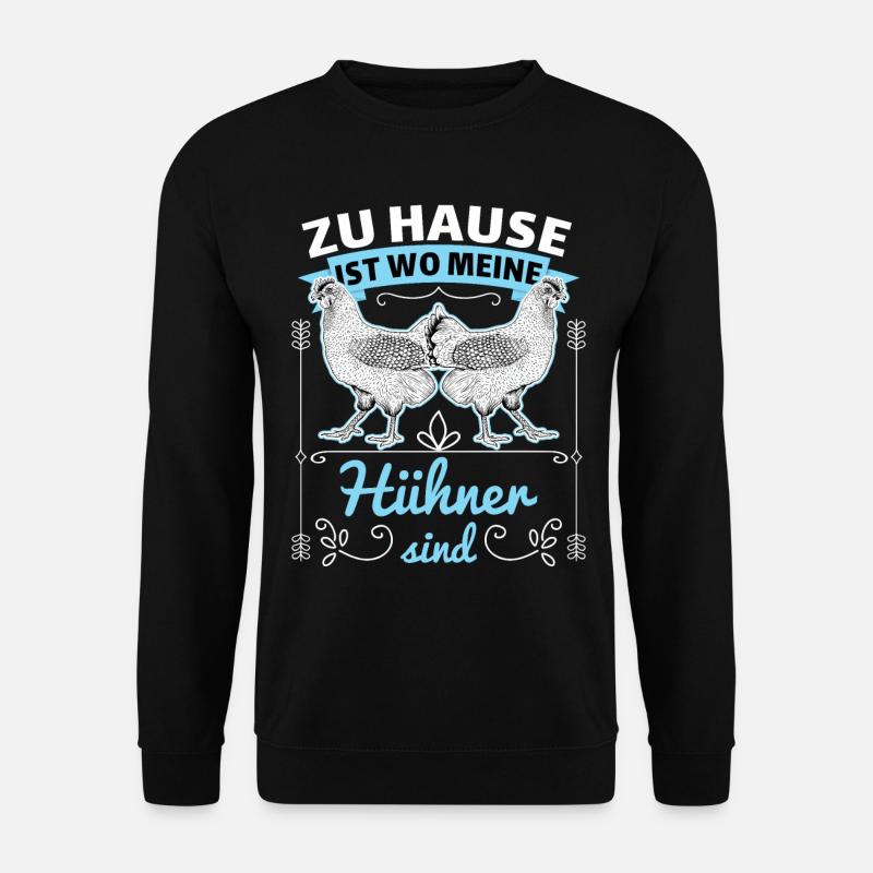 Hühner Spruch Landwirtin Bäuerin lustig T-Shirt - Unisex Pullover - Schwarz
