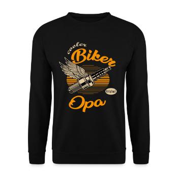 motard papy cool - Sweat-shirt Unisexe - noir - Devant - Alina (178cm) & Michal (187cm)