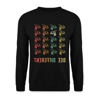 Bee Different Bee - Unisex Sweatshirt - black - Front - Alina (178cm) & Michal (187cm)