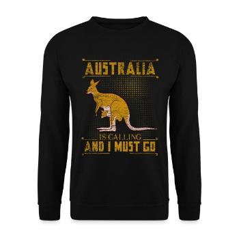 Australia Australia Holiday Kangaroo Gift Idea - Unisex Sweatshirt - black - Front - Alina (178cm) & Michal (187cm)