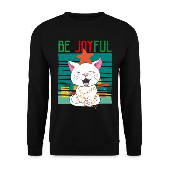 Weihnachten = fröhlich sein - Unisex Pullover - Schwarz - Vorne - Alina (178cm) & Michal (187cm)