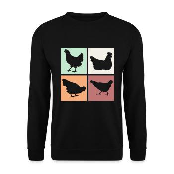 Chicken Chickens - Unisex Sweatshirt - black - Front - Alina (178cm) & Michal (187cm)