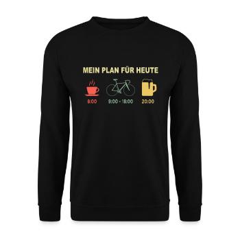 Rennrad Spruch Radfahrer Kaffee Bier Radfahren - Unisex Pullover - Schwarz - Vorne - Alina (178cm) & Michal (187cm)