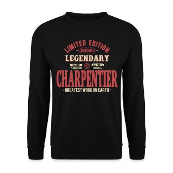 Charpentier - Sweat-shirt Unisexe - noir - Devant - Alina (178cm) & Michal (187cm)