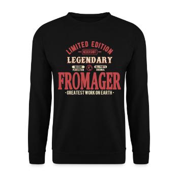 Fromager - Sweat-shirt Unisexe - noir - Devant - Alina (178cm) & Michal (187cm)