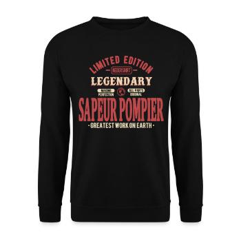 Sapeur-pompier - Sweat-shirt Unisexe - noir - Devant - Alina (178cm) & Michal (187cm)