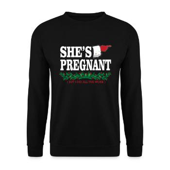 Noël enceinte - Sweat-shirt Unisexe - noir - Devant - Alina (178cm) & Michal (187cm)