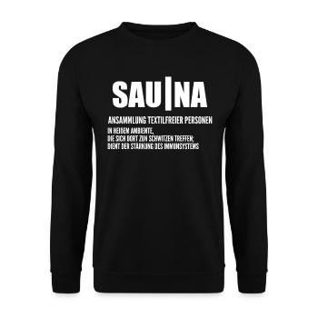 Sauna - Unisex Pullover - Schwarz - Vorne - Alina (178cm) & Michal (187cm)