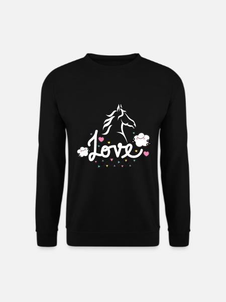 Love Pferde Spruch Ich liebe Pferde - Unisex Pullover - Schwarz