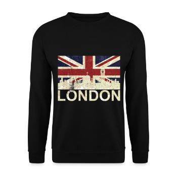 London, England flag - Unisex Sweatshirt - black - Front - Alina (178cm) & Michal (187cm)