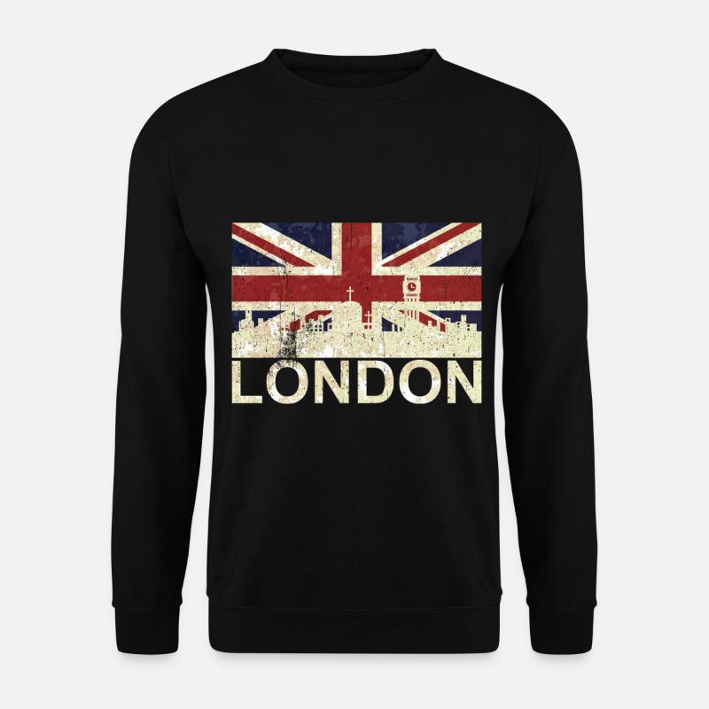 London, England Flagge - Unisex Pullover - Schwarz
