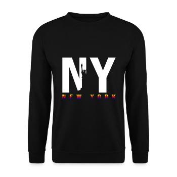 New York - Unisex Pullover - Schwarz - Vorne - Alina (178cm) & Michal (187cm)