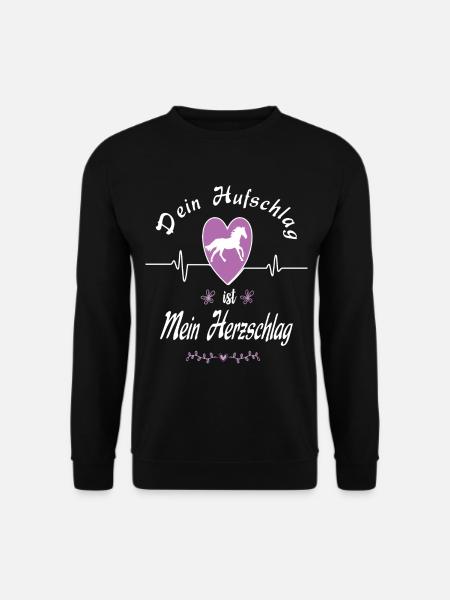 Dein Hufschlag ist mein Herzschlag Pferde Spruch - Unisex Pullover - Schwarz
