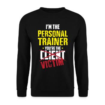 Personal trainer trainer motivation - Unisex Sweatshirt - black - Front - Alina (178cm) & Michal (187cm)