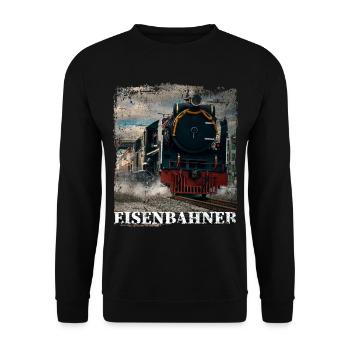 Eisenbahner Triebfahrzeugführer Lokomotive - Unisex Pullover - Schwarz - Vorne - Alina (178cm) & Michal (187cm)